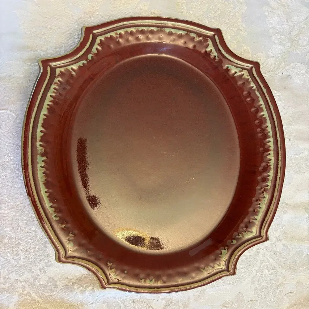 Vintage Bombay Company Tudor Stoneware Serving Platter & Bowl Set